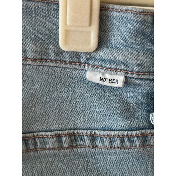 Mother The Insider Crop Step Fray Jeans Lightwash Fresh Catch Stretch Denim - 24 - Picture 6 of 13